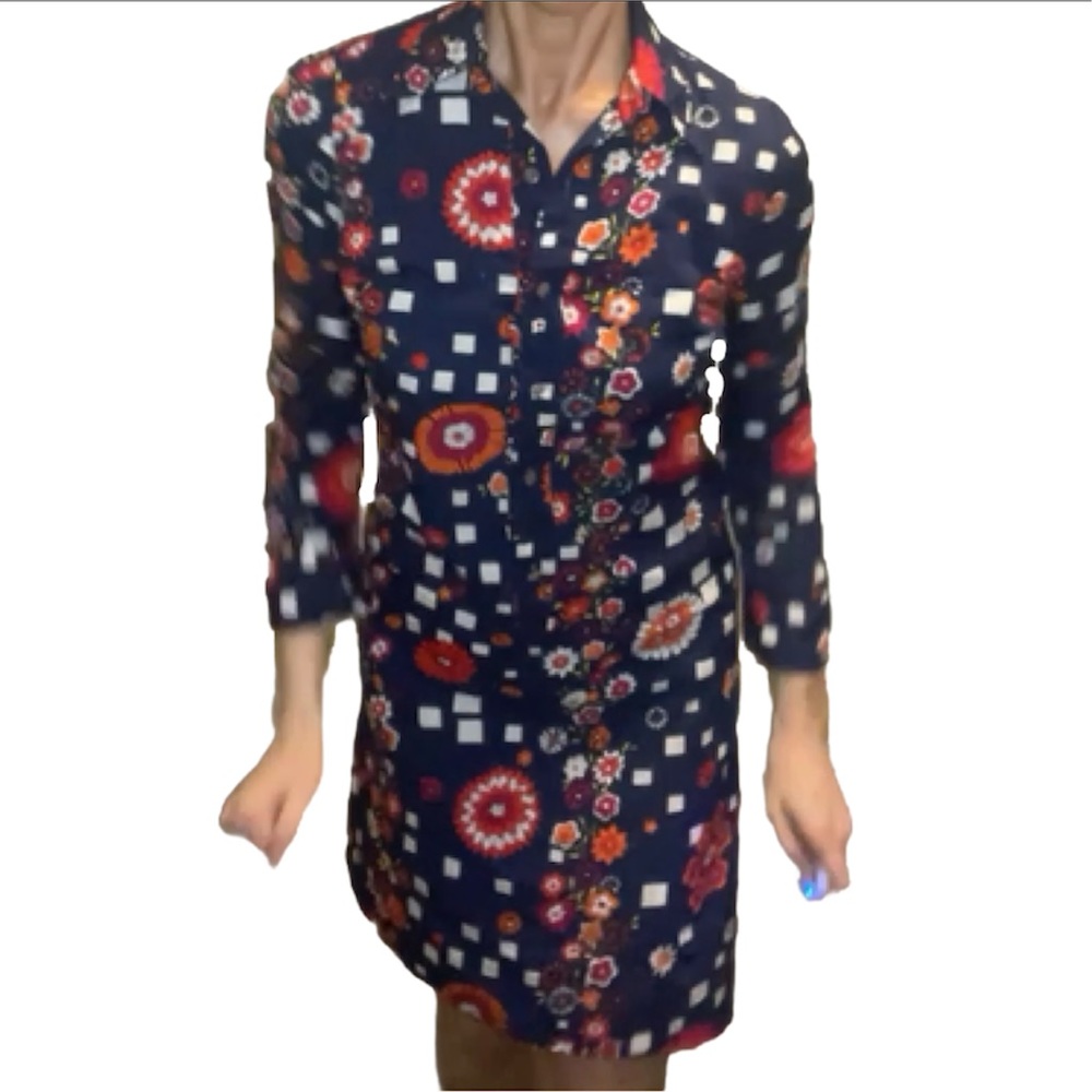 Gad A-Bouts vintage floral shirt dress SZ.S
